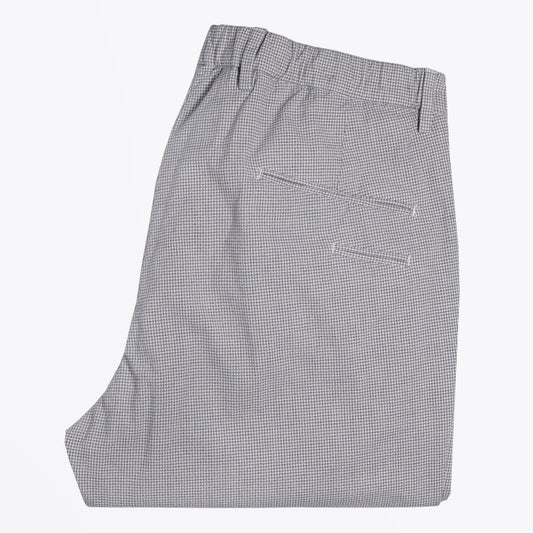 - Dogtooth Check Trousers - White/Blue