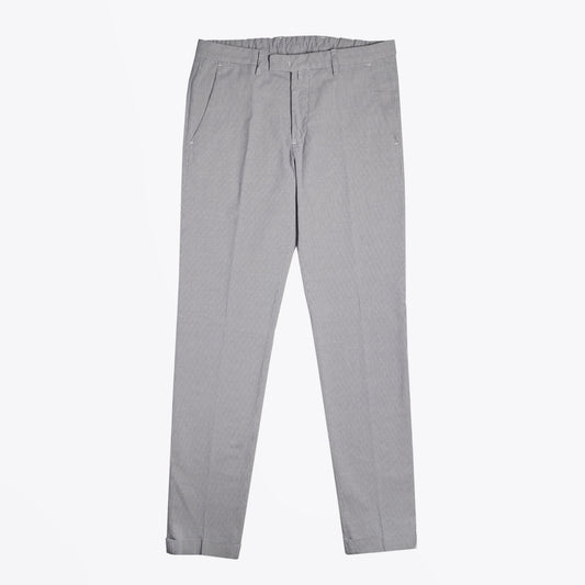 - Dogtooth Check Trousers - White/Blue