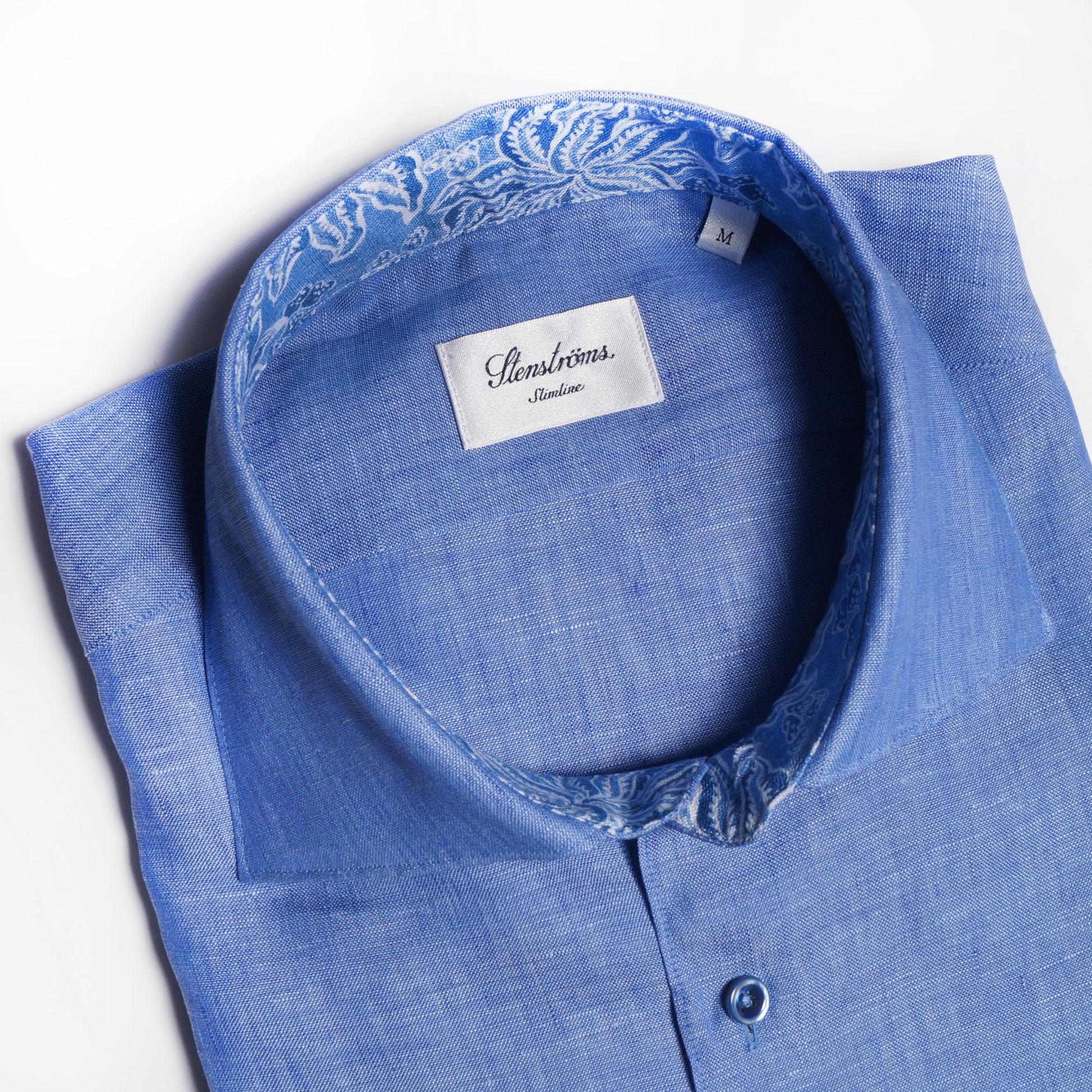 Stenstroms Linen Pattern Inlay Shirt - Blue