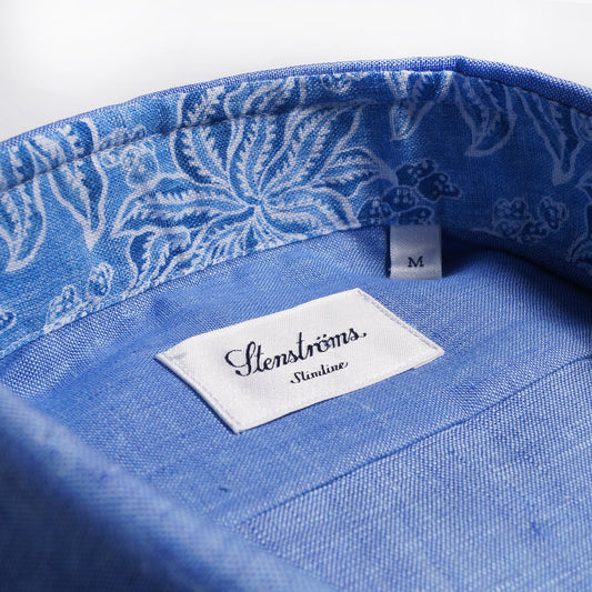 Linen Pattern Inlay Shirt - Blue