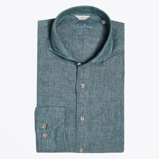 Linen Two-Tone Shirt - Green