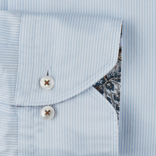 - Cotton Pinstriped Shirt - Blue/White