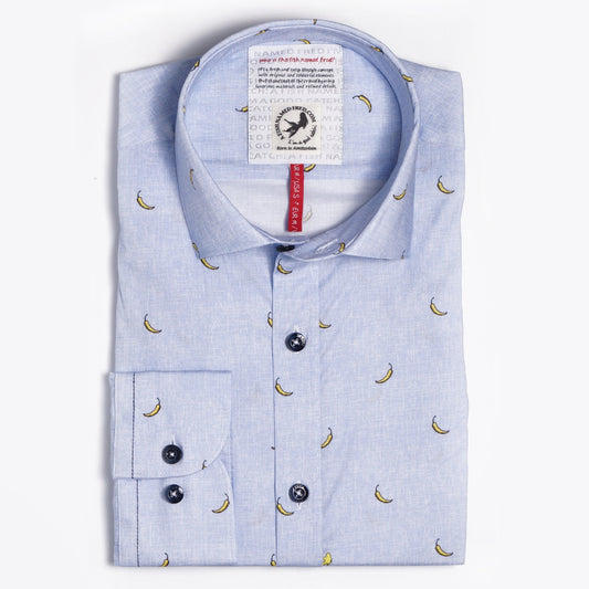 - Yellow Peppers Print Shirt - Blue