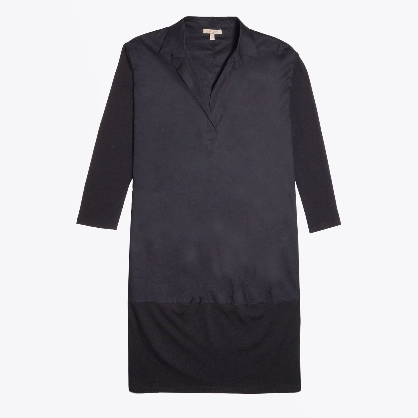 - Stretch Cotton Cocoon Dress - Black