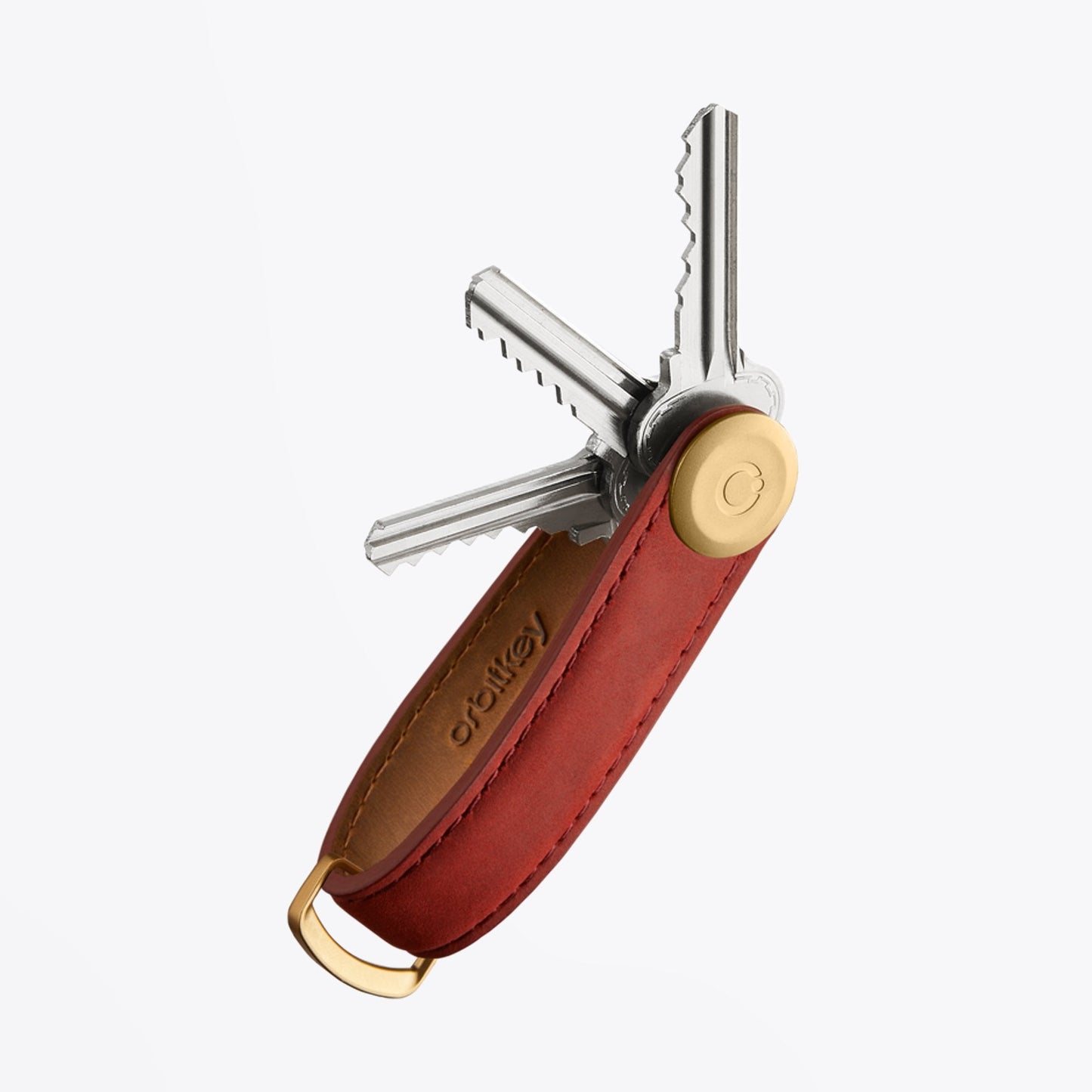 Leather Key Organiser - Red
