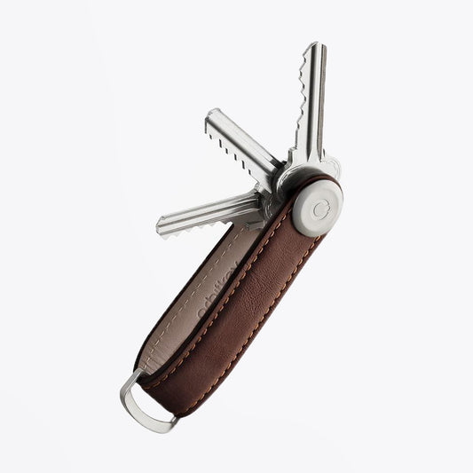 - Smooth Leather Key Organiser - Dark Brown