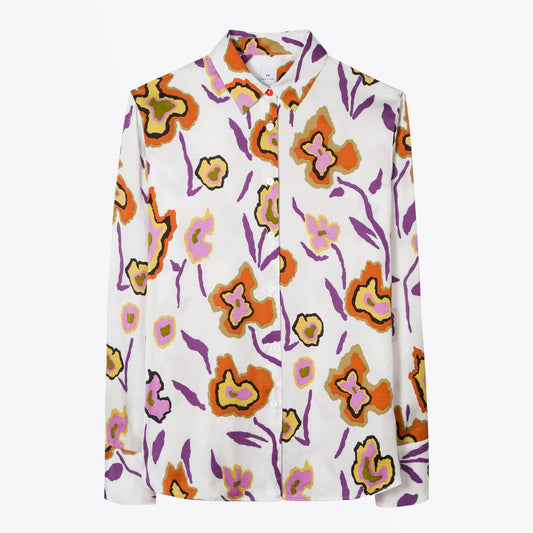 Heat Map Floral Shirt - White