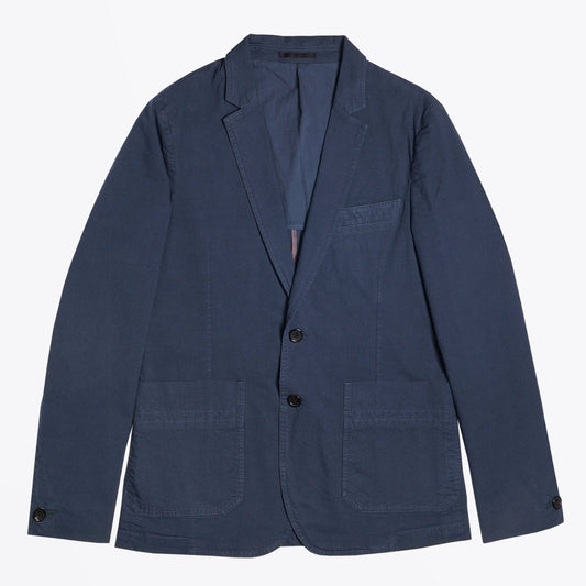 - Cotton Houndstooth Blazer - Navy