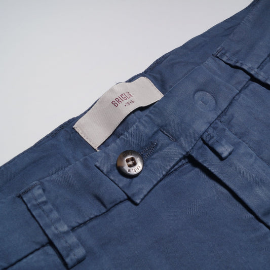 Navy Shorts With Tonal Stripe And Turn Up