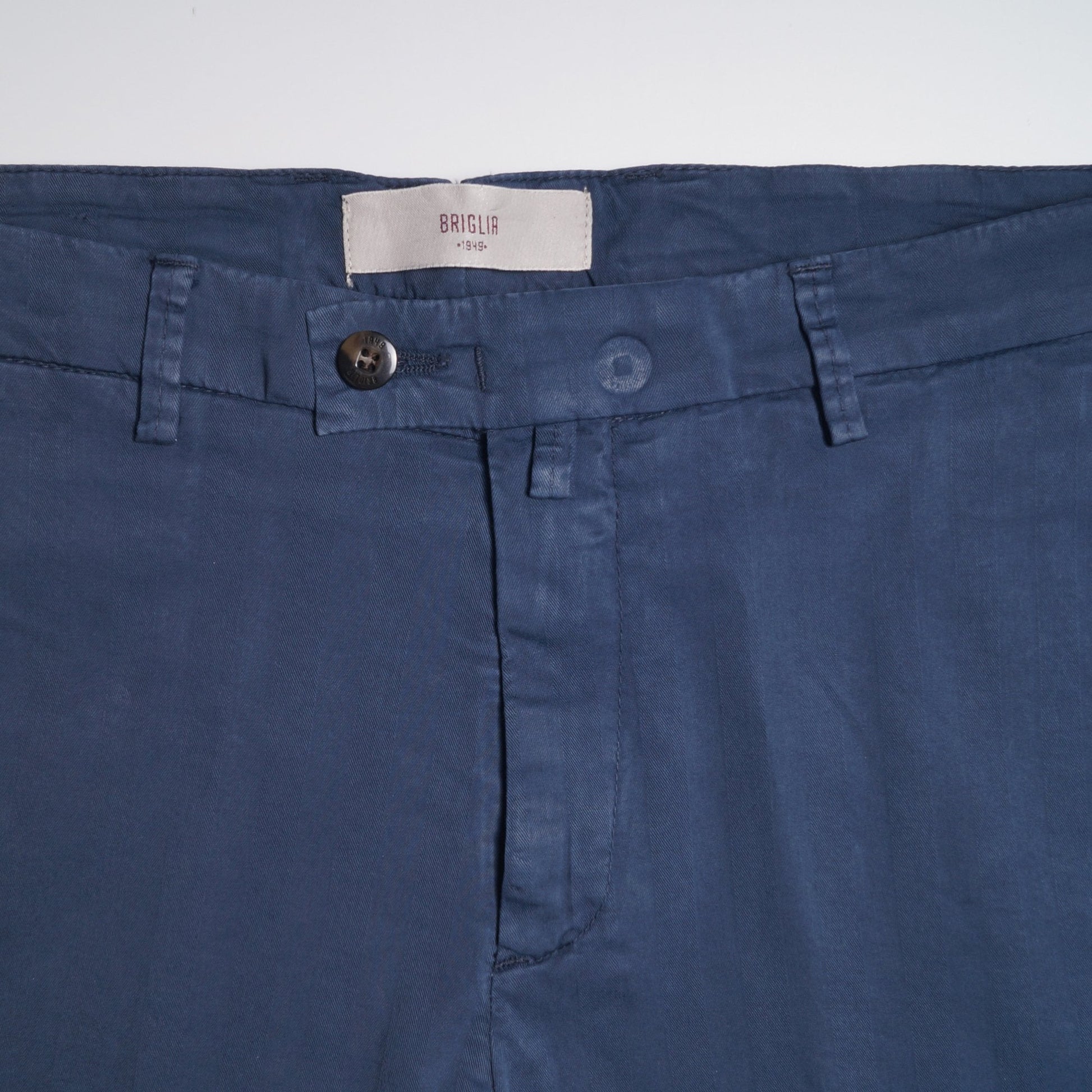 Briglia Navy Shorts With Tonal Stripe And Turn Up
