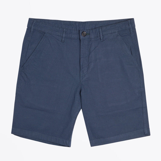 - Cotton Houndstooth Shorts - Navy