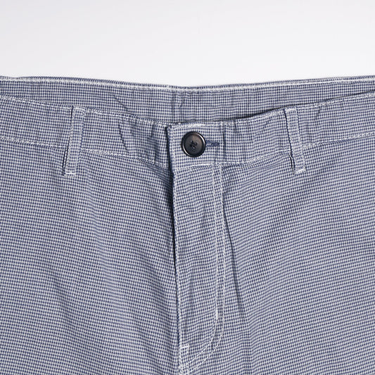 - Cotton Houndstooth Shorts - Light Blue