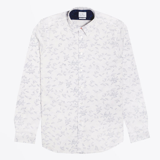 - Paper Aeroplane Print Shirt - White