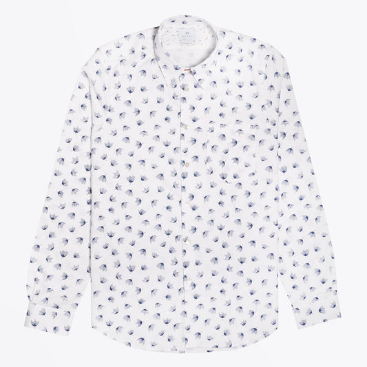- Cotton Dandelion Print Shirt - White