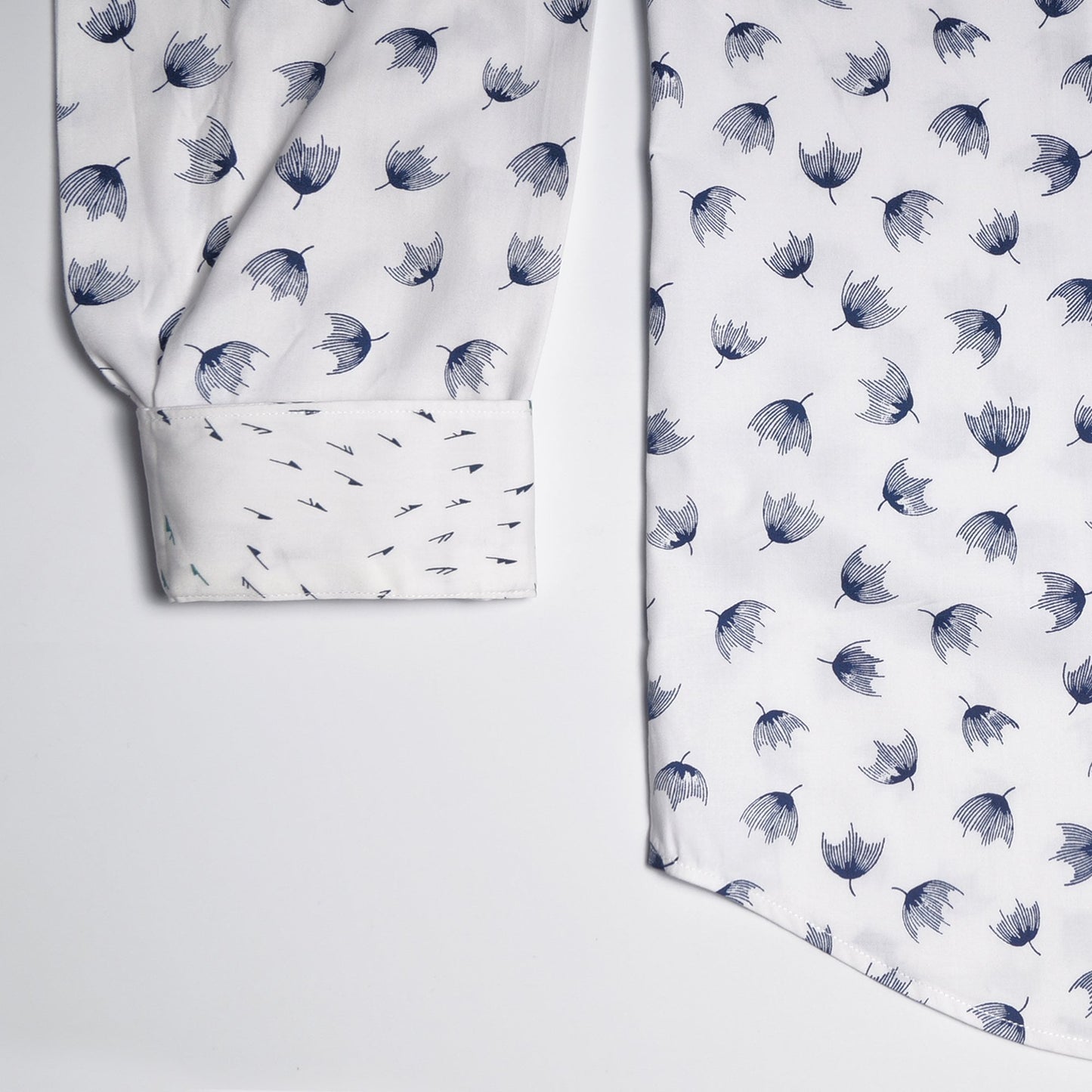 - Cotton Dandelion Print Shirt - White