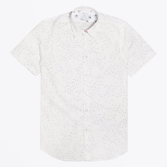 - Cotton Arrow Print Shirt - White