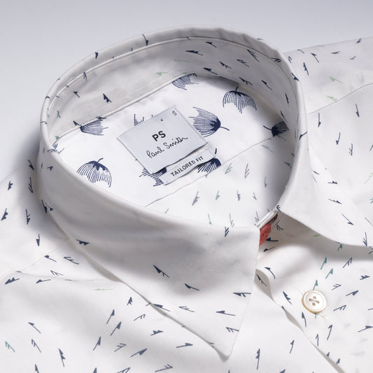 - Cotton Arrow Print Shirt - White