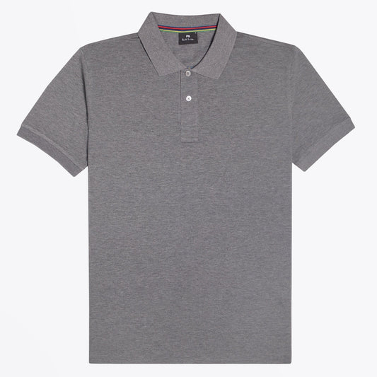 - Cotton Polo Shirt - Grey Melange