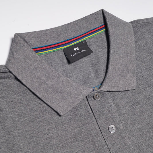 - Cotton Polo Shirt - Grey Melange