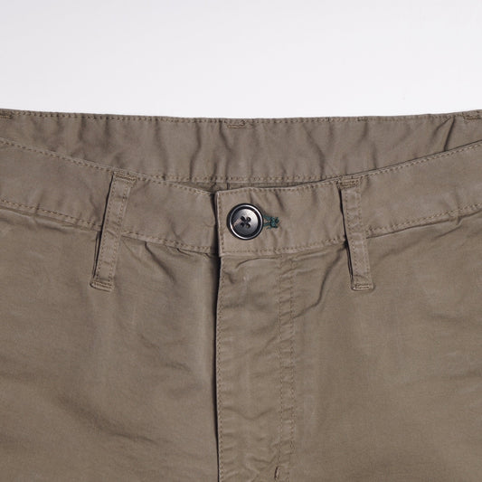 Garment-Dyed Cotton Shorts - Olive