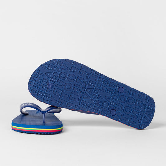 - 'Dale' Stripe Flip Flops - Blue