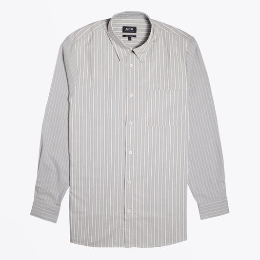 - Rami - Cotton Striped Shirt - Green