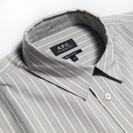 - Rami - Cotton Striped Shirt - Green