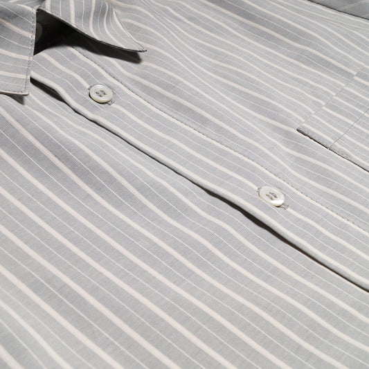 - Rami - Cotton Striped Shirt - Green