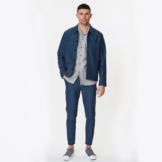 Marseille Herringbone Jacket - Navy