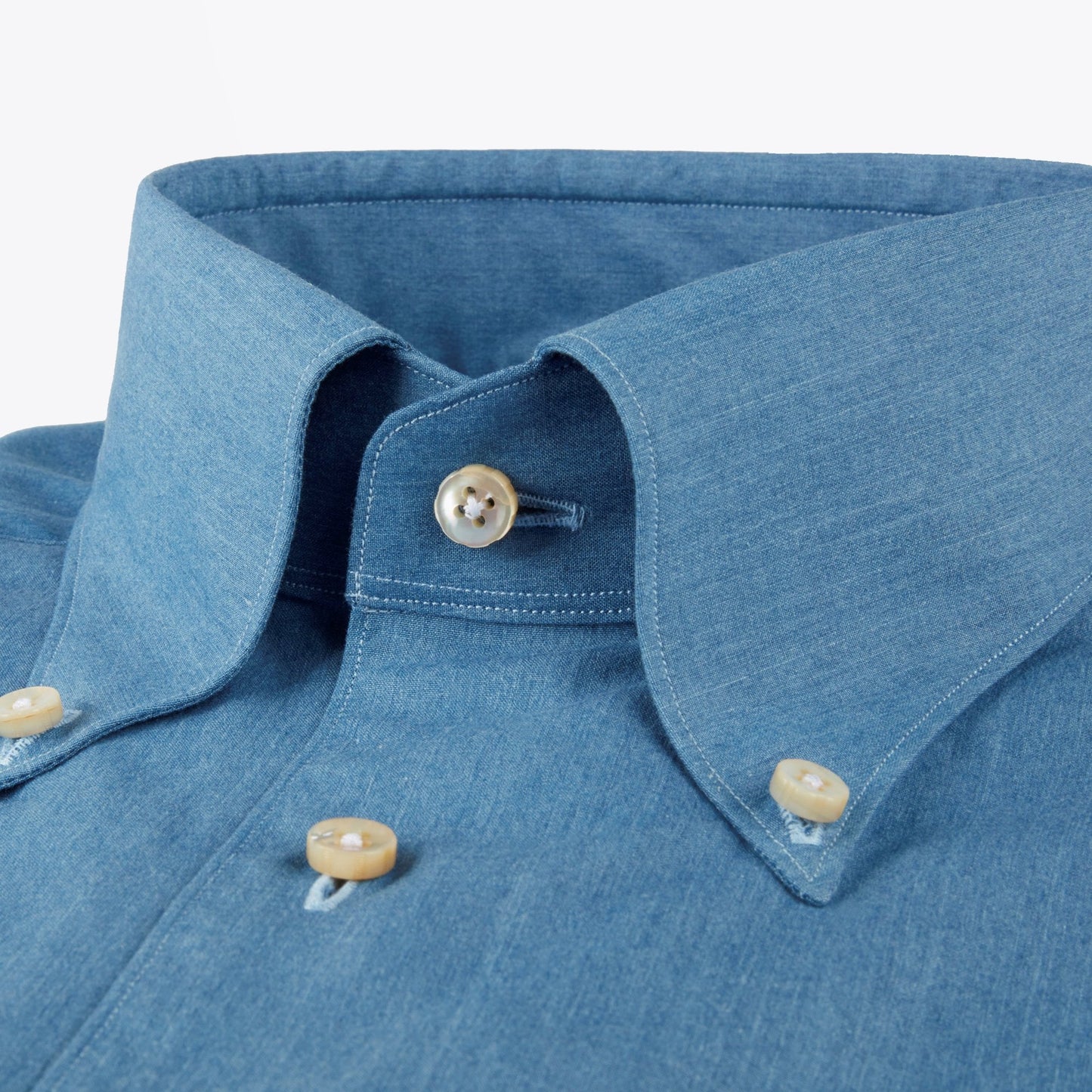 - Cotton Denim Shirt - Blue