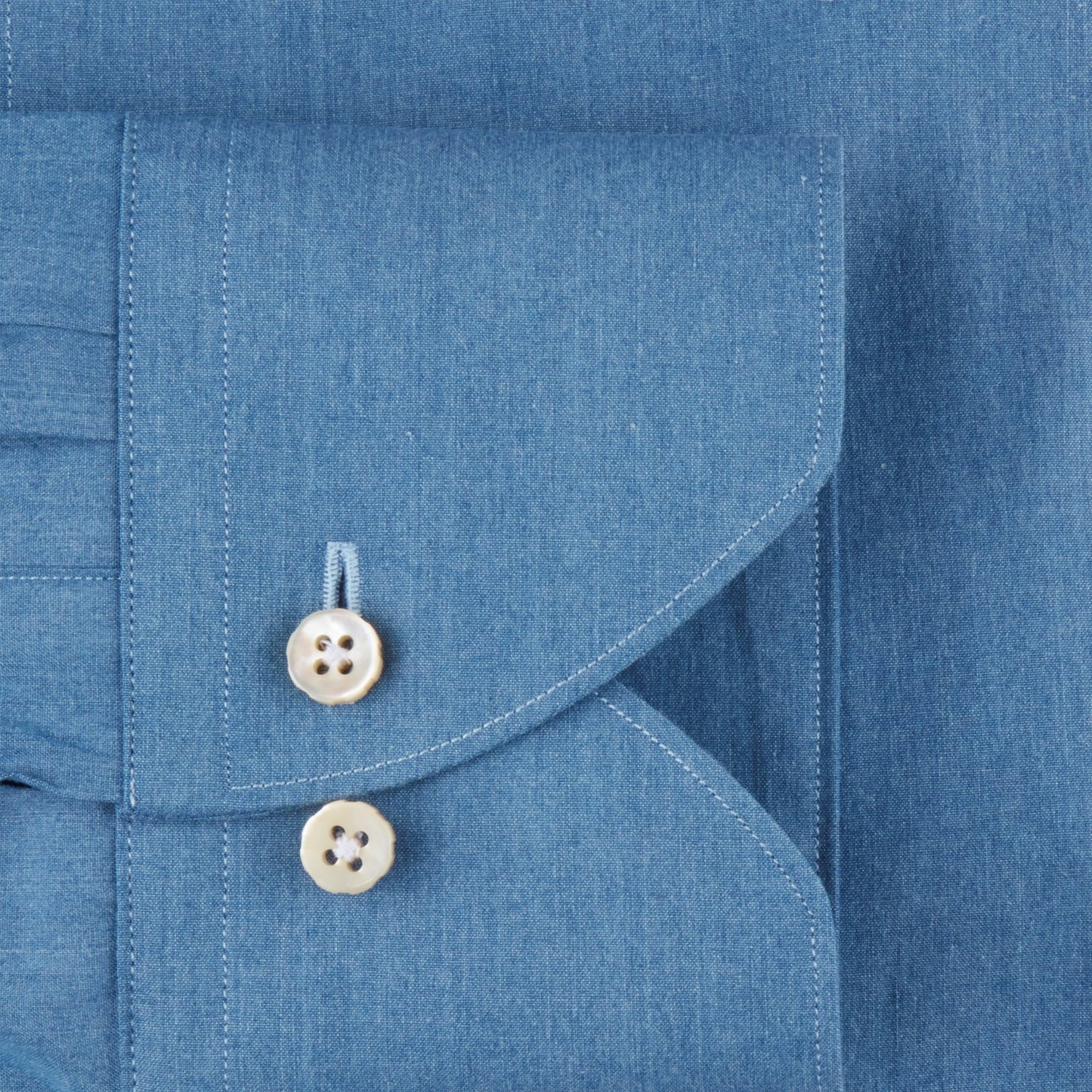 - Cotton Denim Shirt - Blue