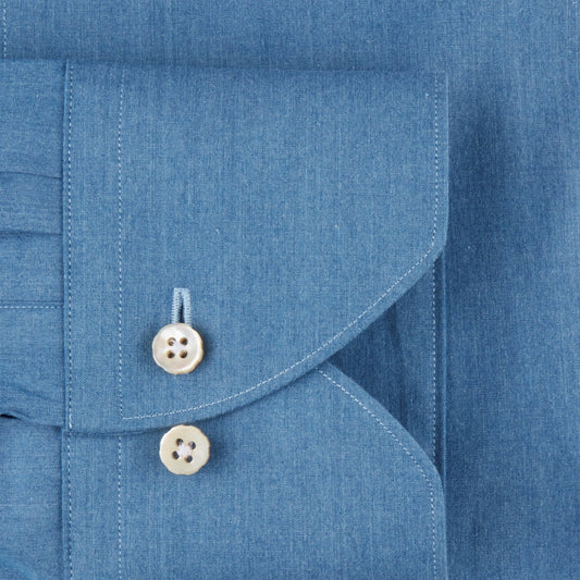 - Cotton Denim Shirt - Blue