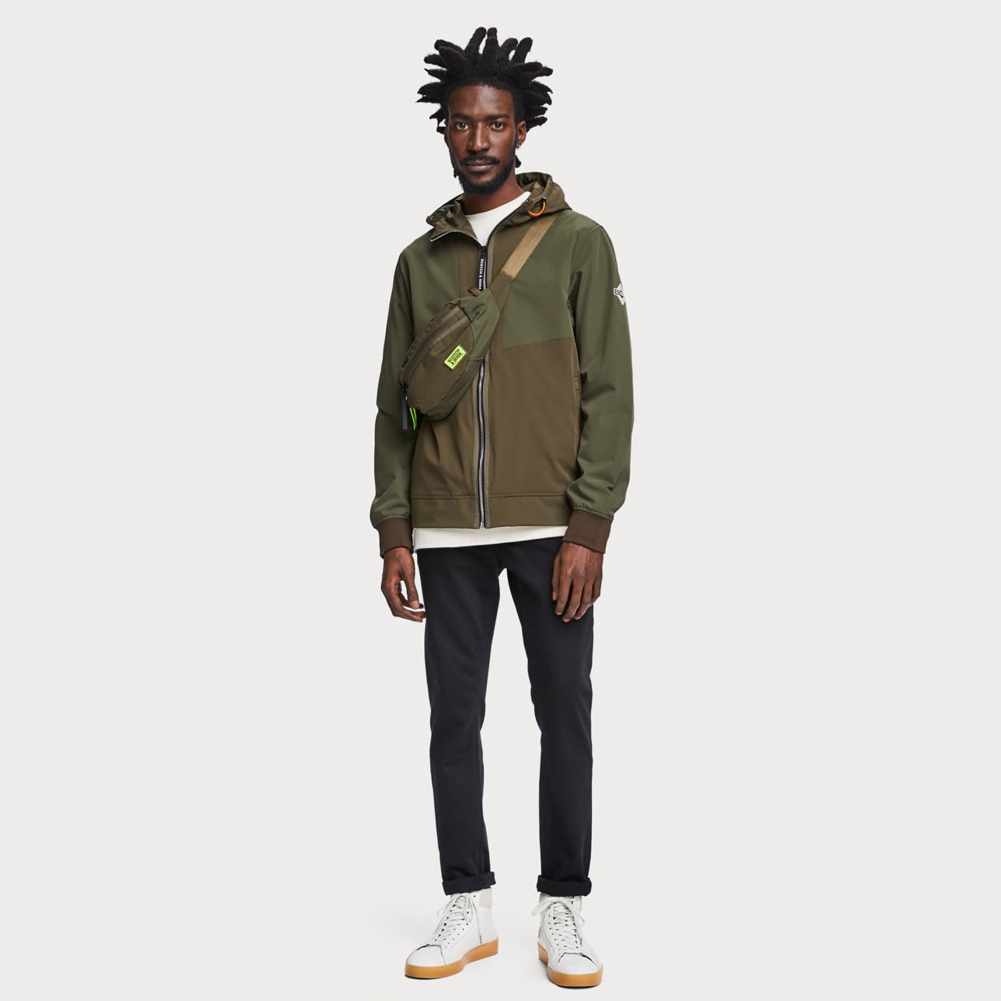 Scotch Hooded Jacket With Bumbag - Green