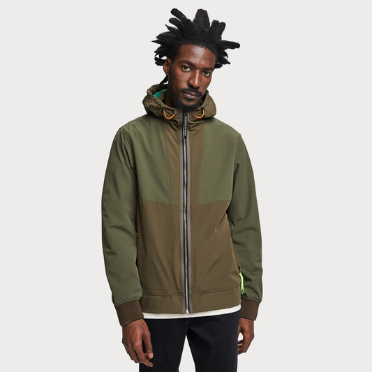 Hooded Jacket With Bumbag - Green
