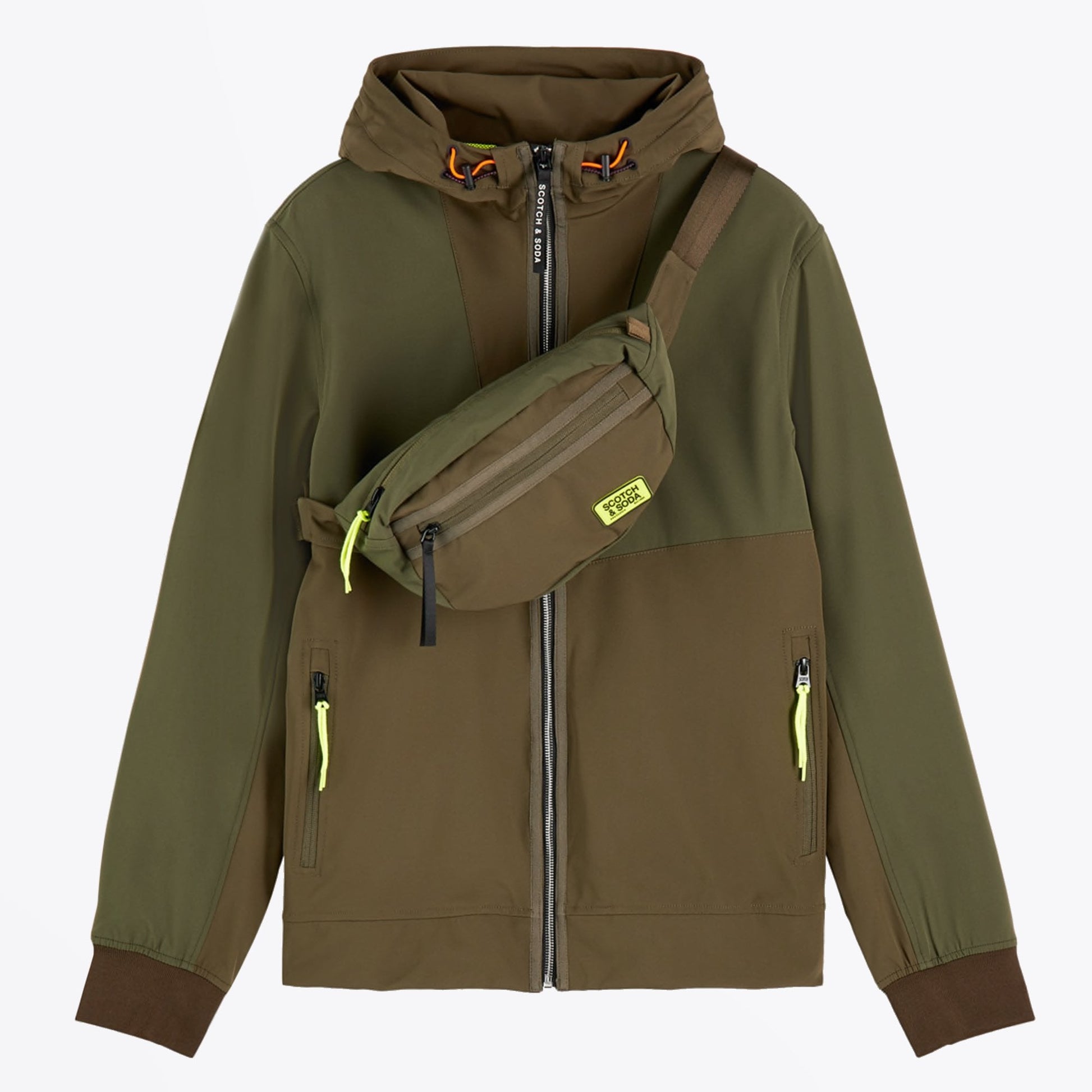 Scotch Hooded Jacket With Bumbag - Green