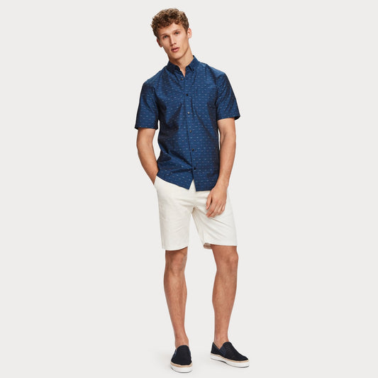 - Fil-Coupe Short-Sleeve Shirt - Navy