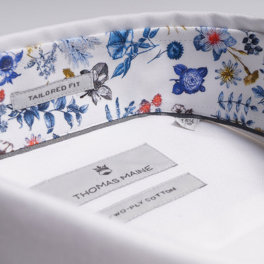 Mini Floral Trim Insert Shirt - White