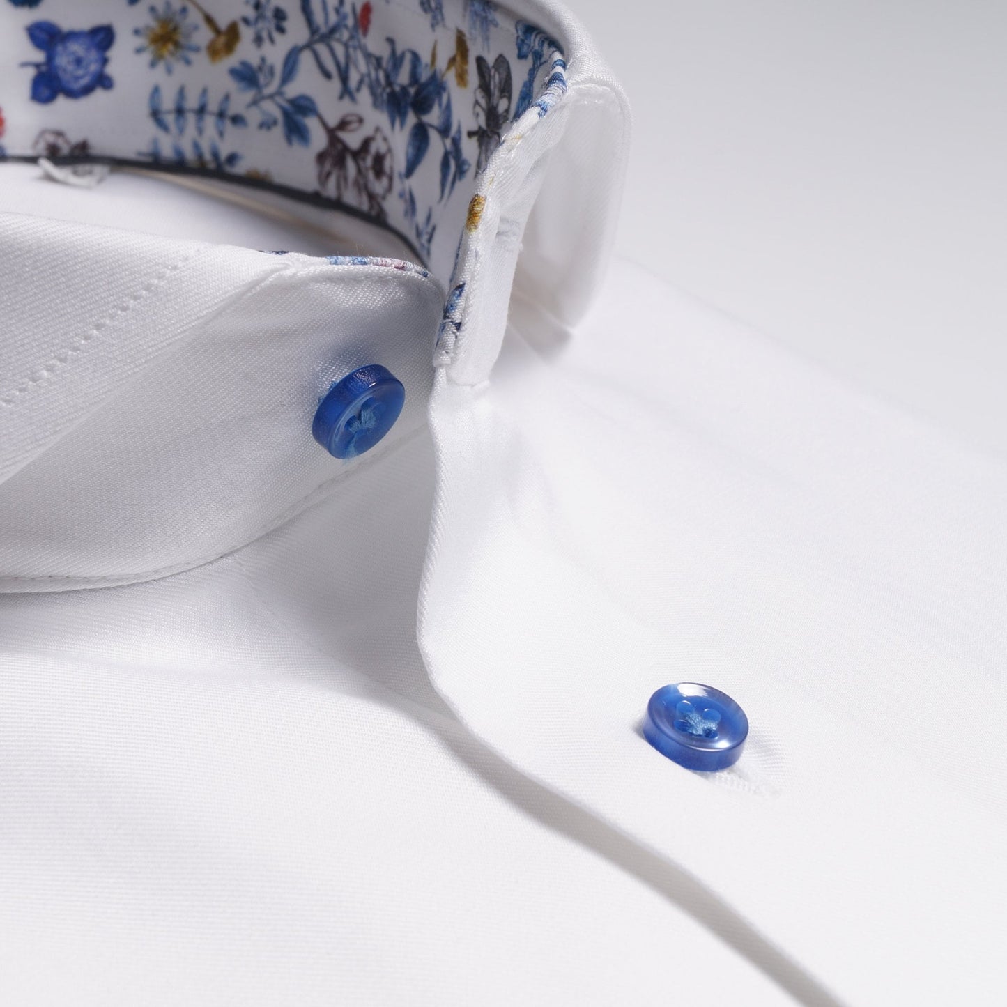 Mini Floral Trim Insert Shirt - White
