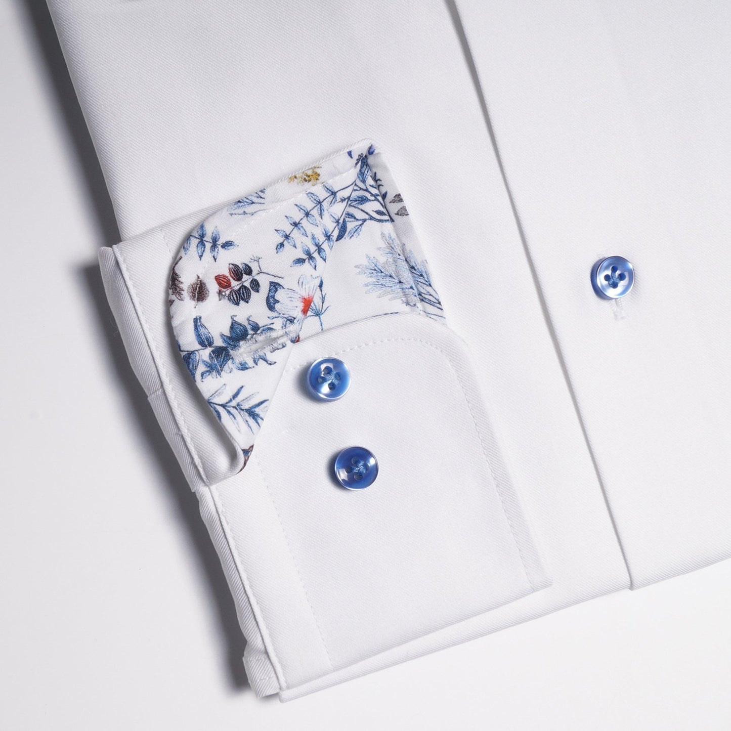 Mini Floral Trim Insert Shirt - White