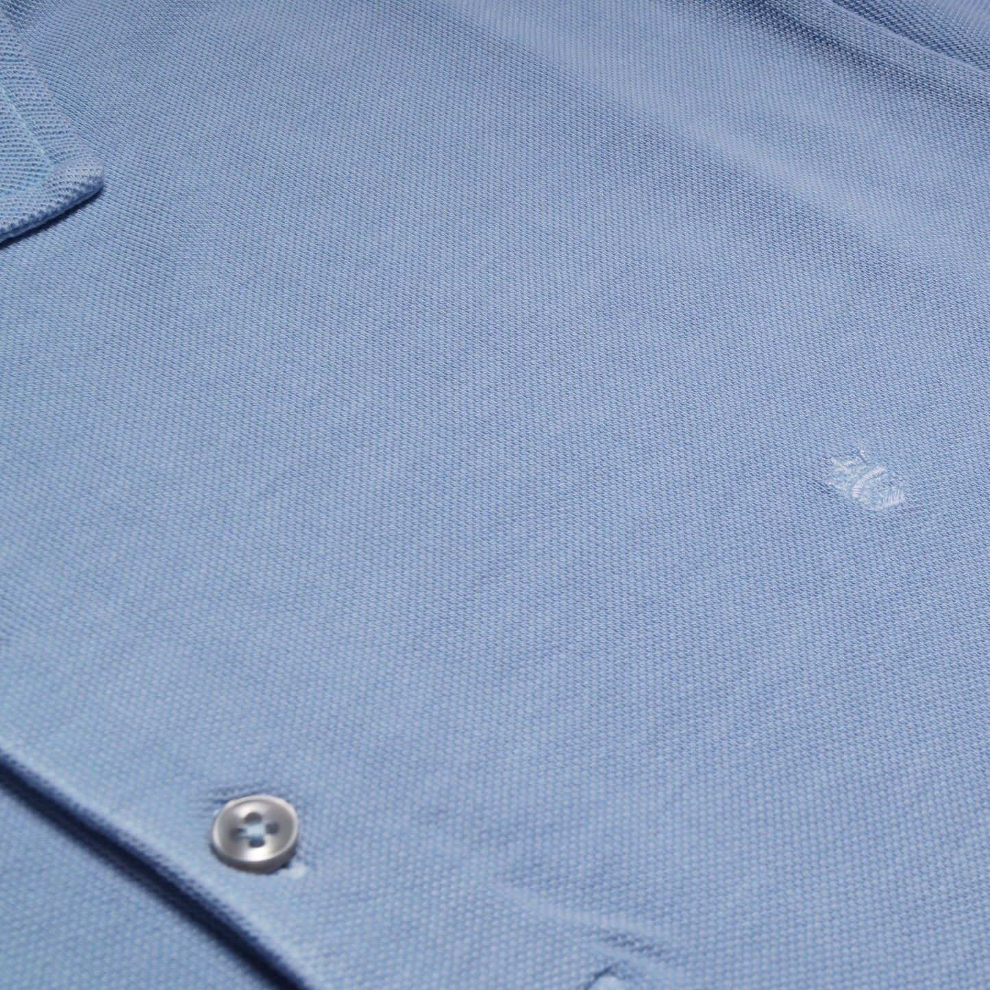 - Washed Pique Polo Shirt - Blue
