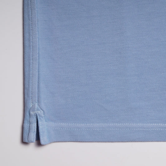 - Washed Pique Polo Shirt - Blue