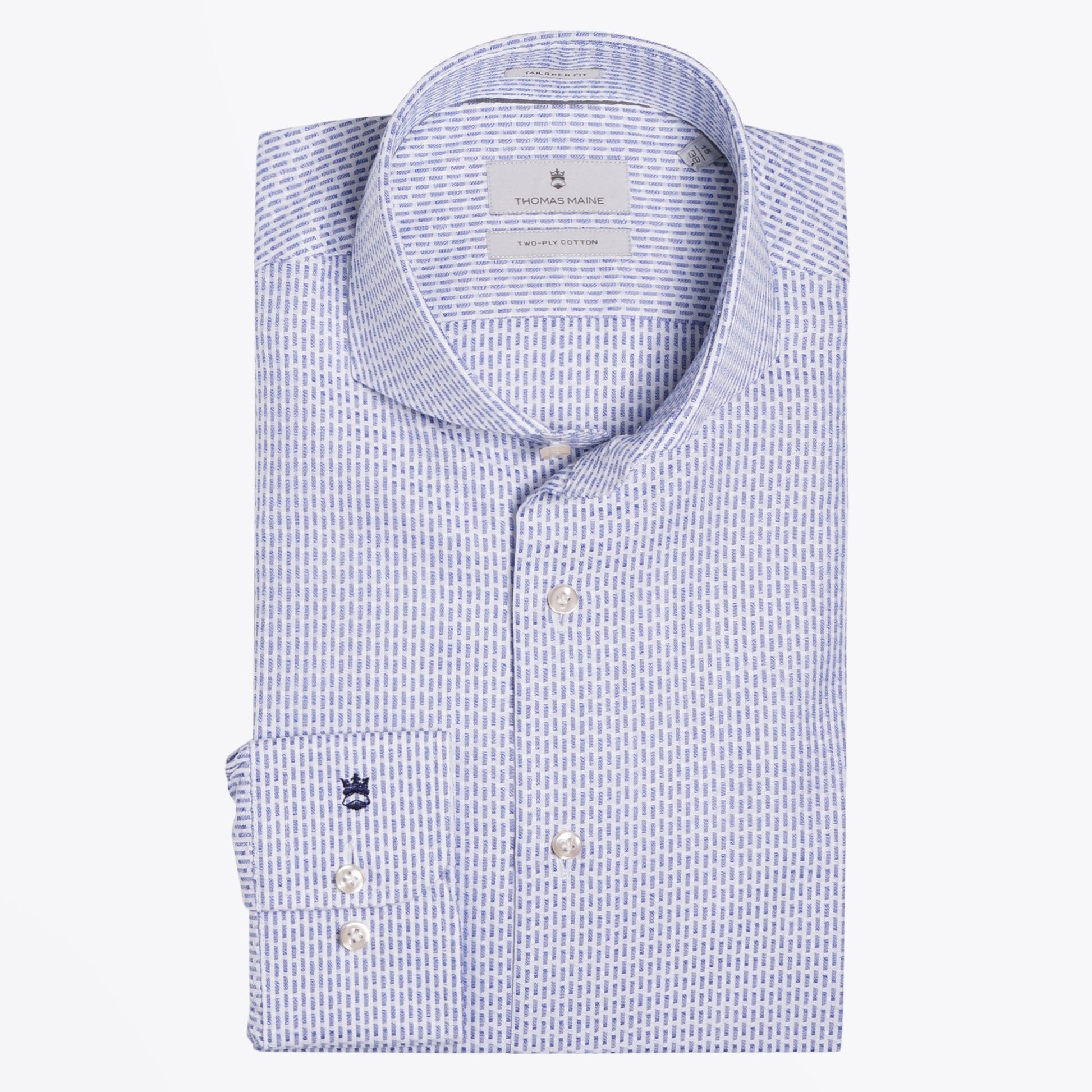 Thomas Woven Pattern Shirt - Blue