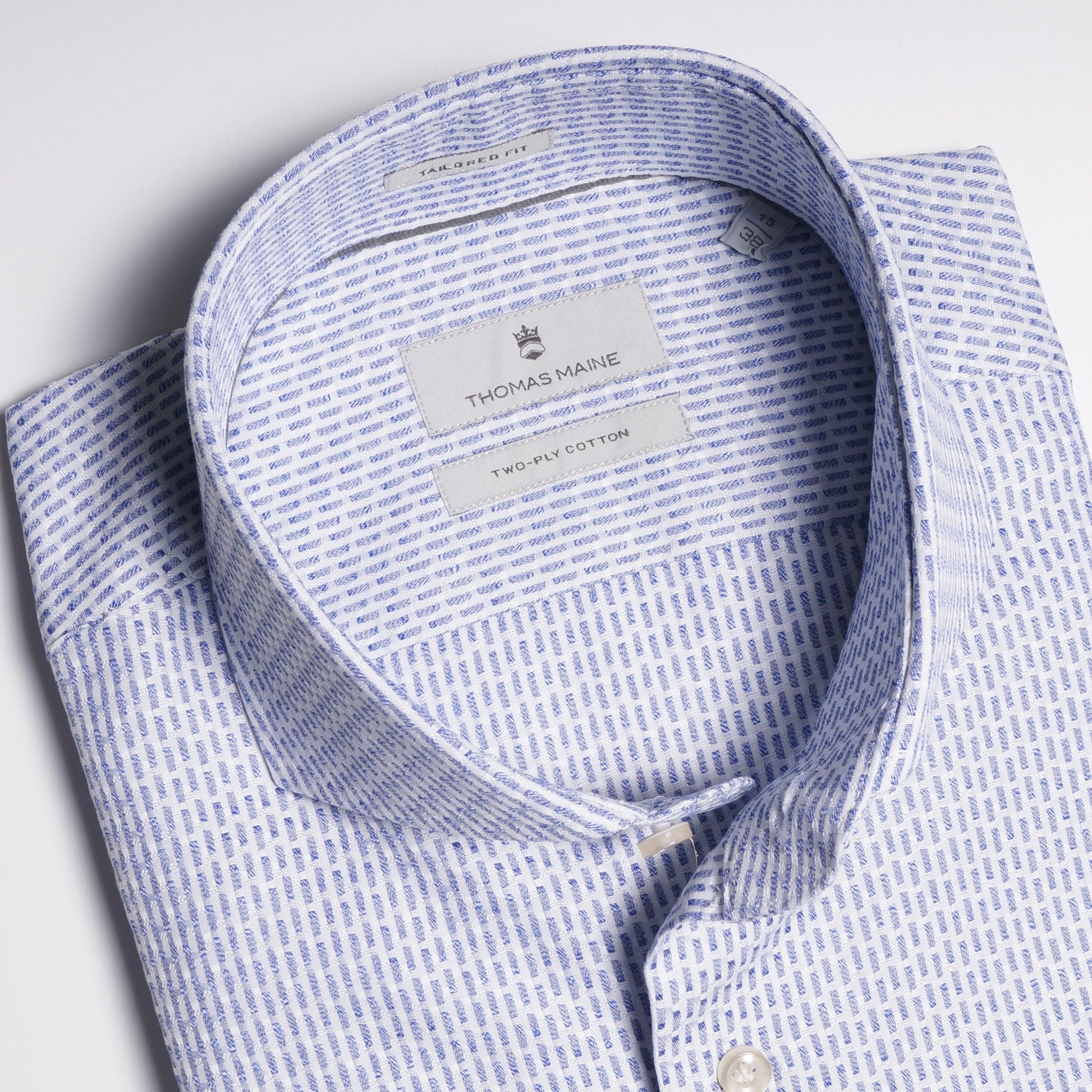 Thomas Woven Pattern Shirt - Blue