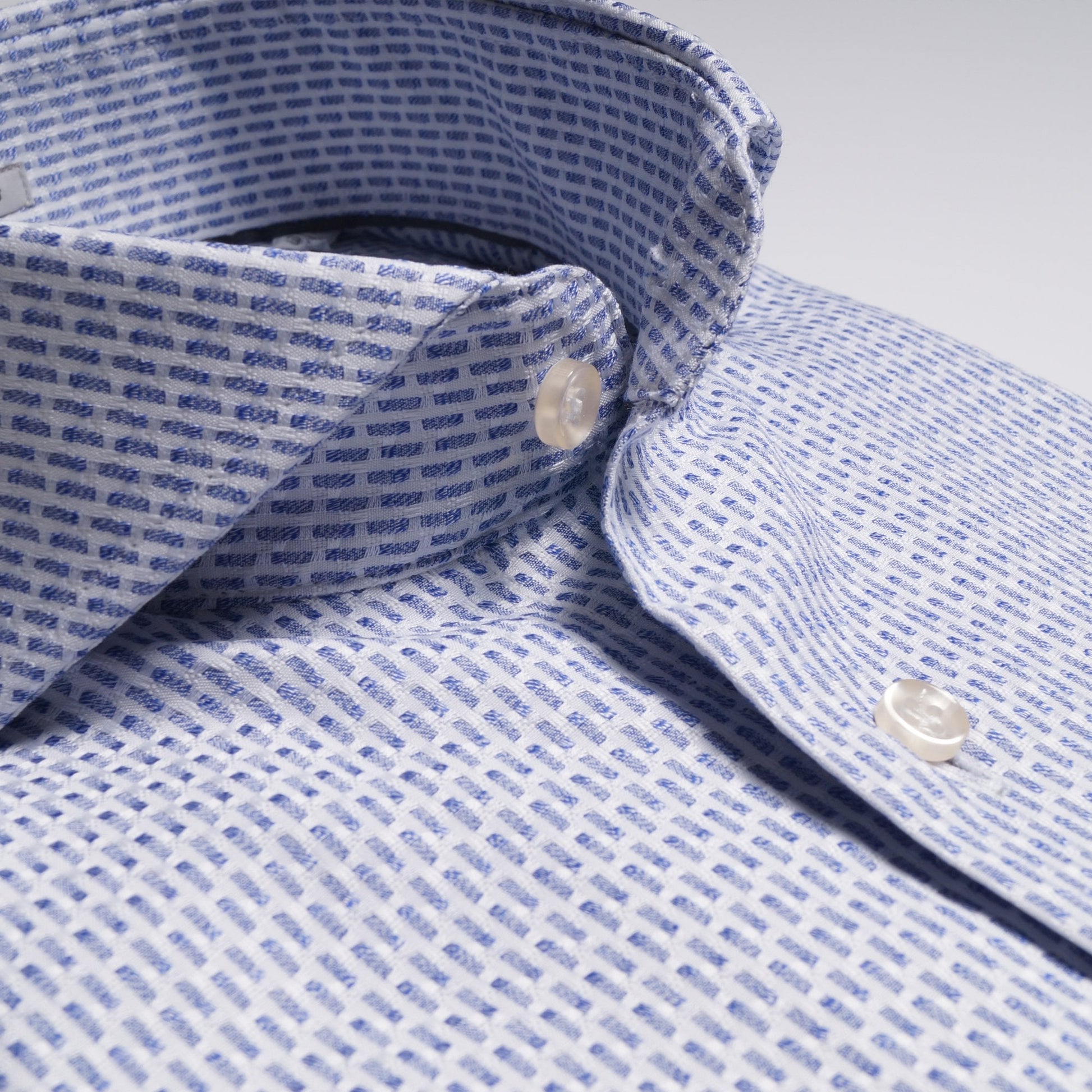 Thomas Woven Pattern Shirt - Blue