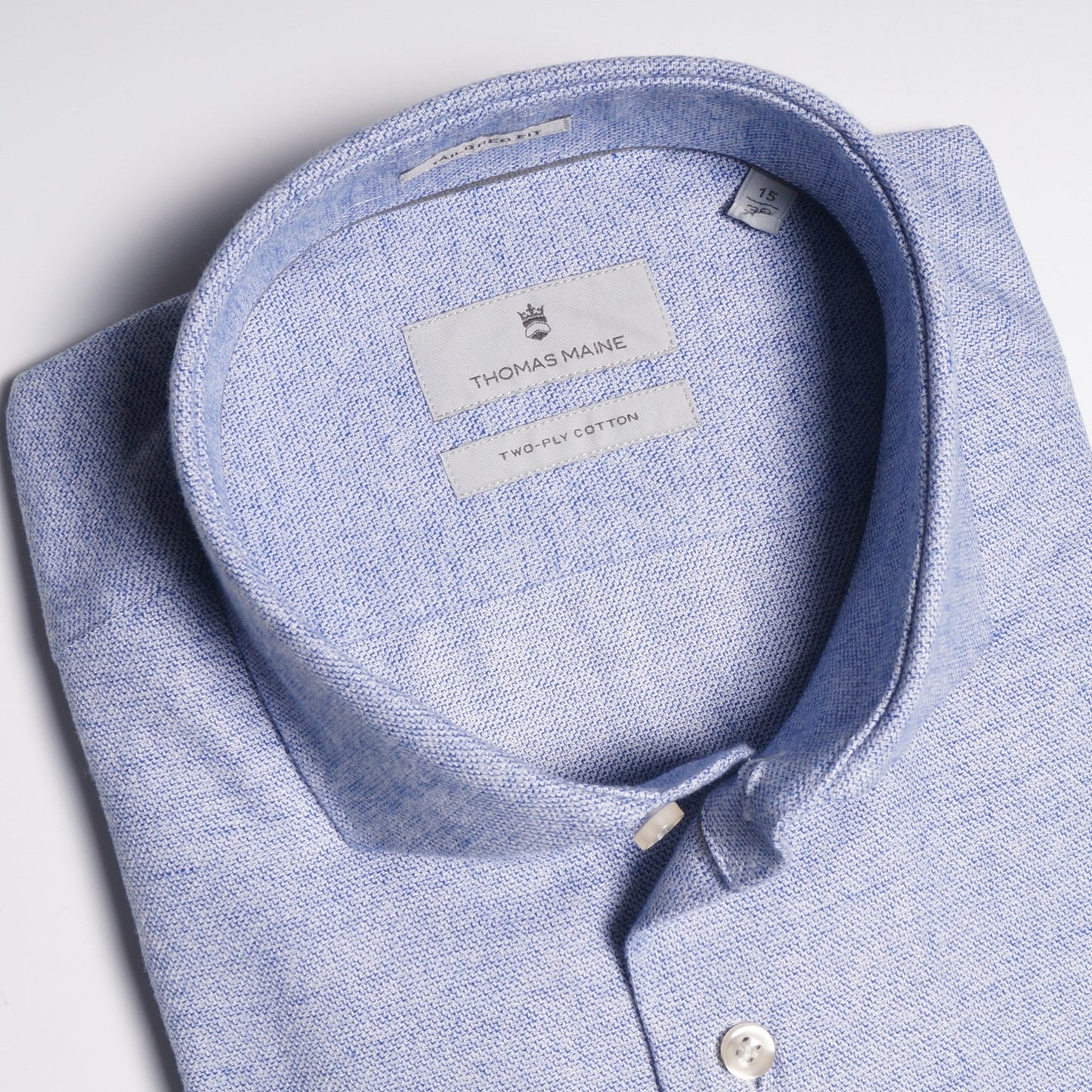 - Cotton Woven Shirt - Light Blue