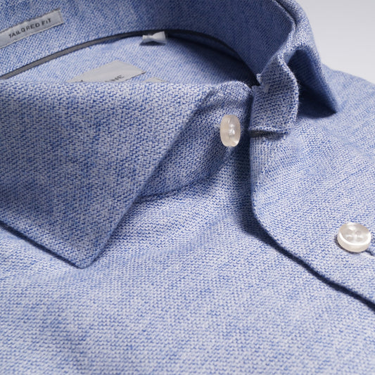 - Cotton Woven Shirt - Light Blue