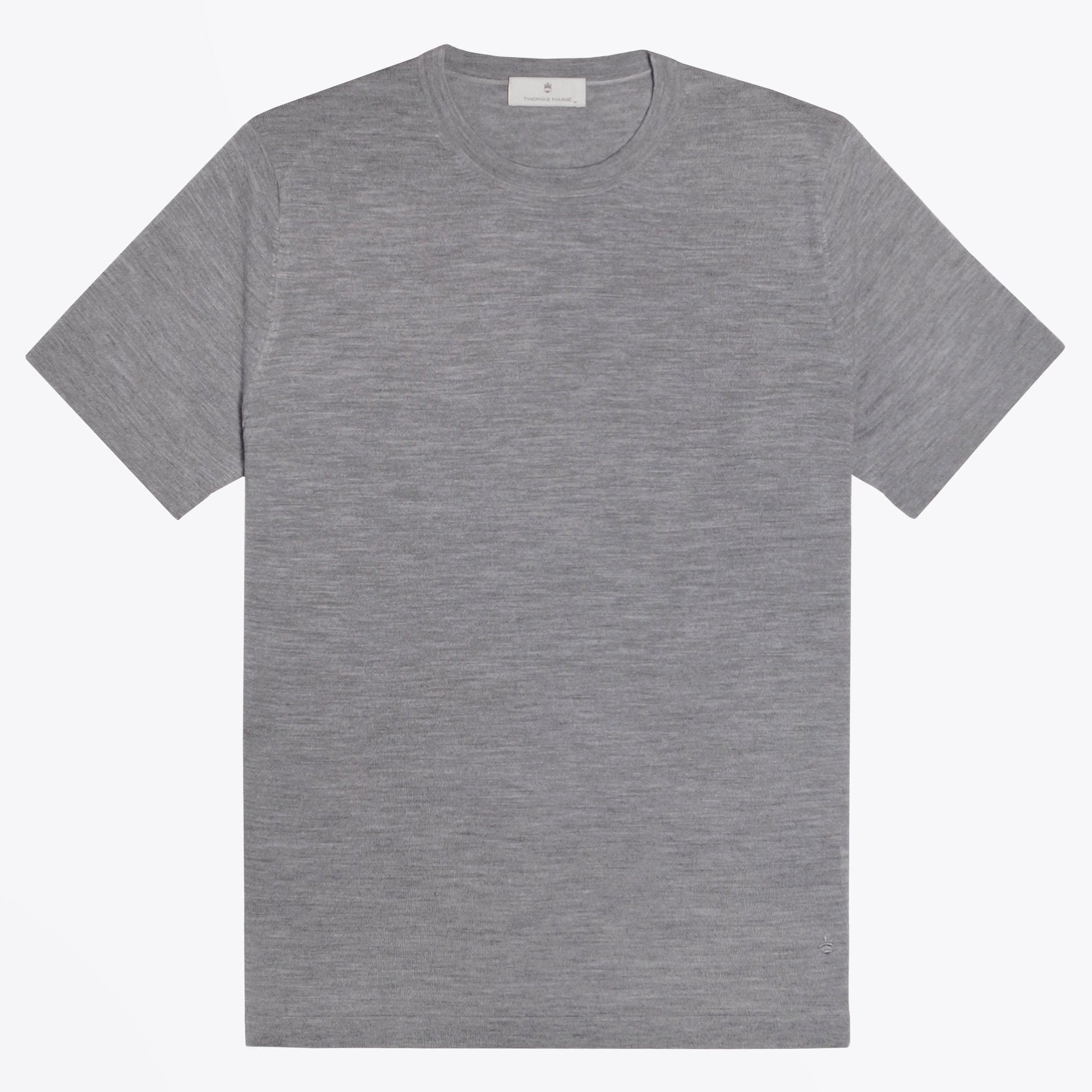 Thomas Merino Crew Neck T-shirt - Light Grey