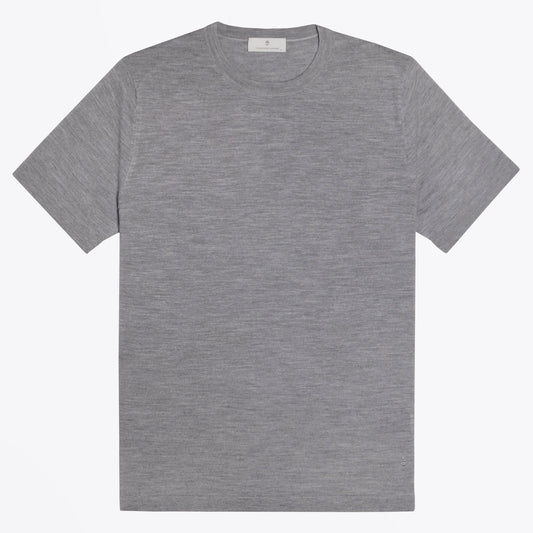 Merino Crew Neck T-shirt - Light Grey
