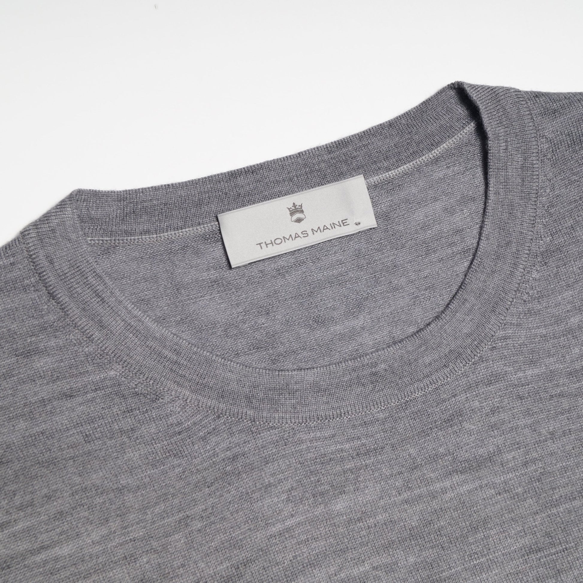 Thomas Merino Crew Neck T-shirt - Light Grey