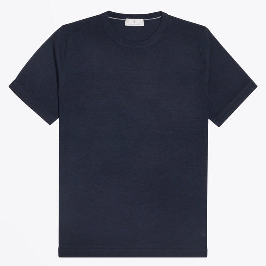 Merino Crew Neck T-shirt - Navy